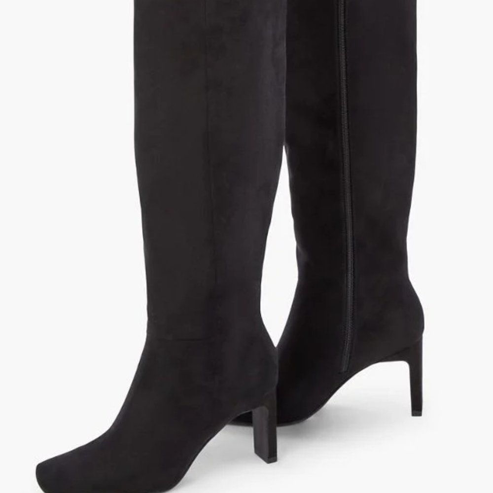 Evelyn Heeled Boot 🖤Black faux suede Size 11W (WiDE calf friendly)🖤